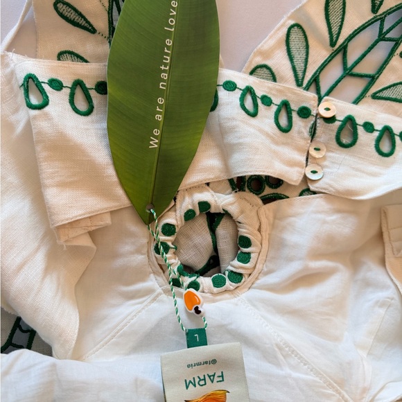 FARM Rio Off-White Flower Richelieu Linen Midi - Picture 5 of 6